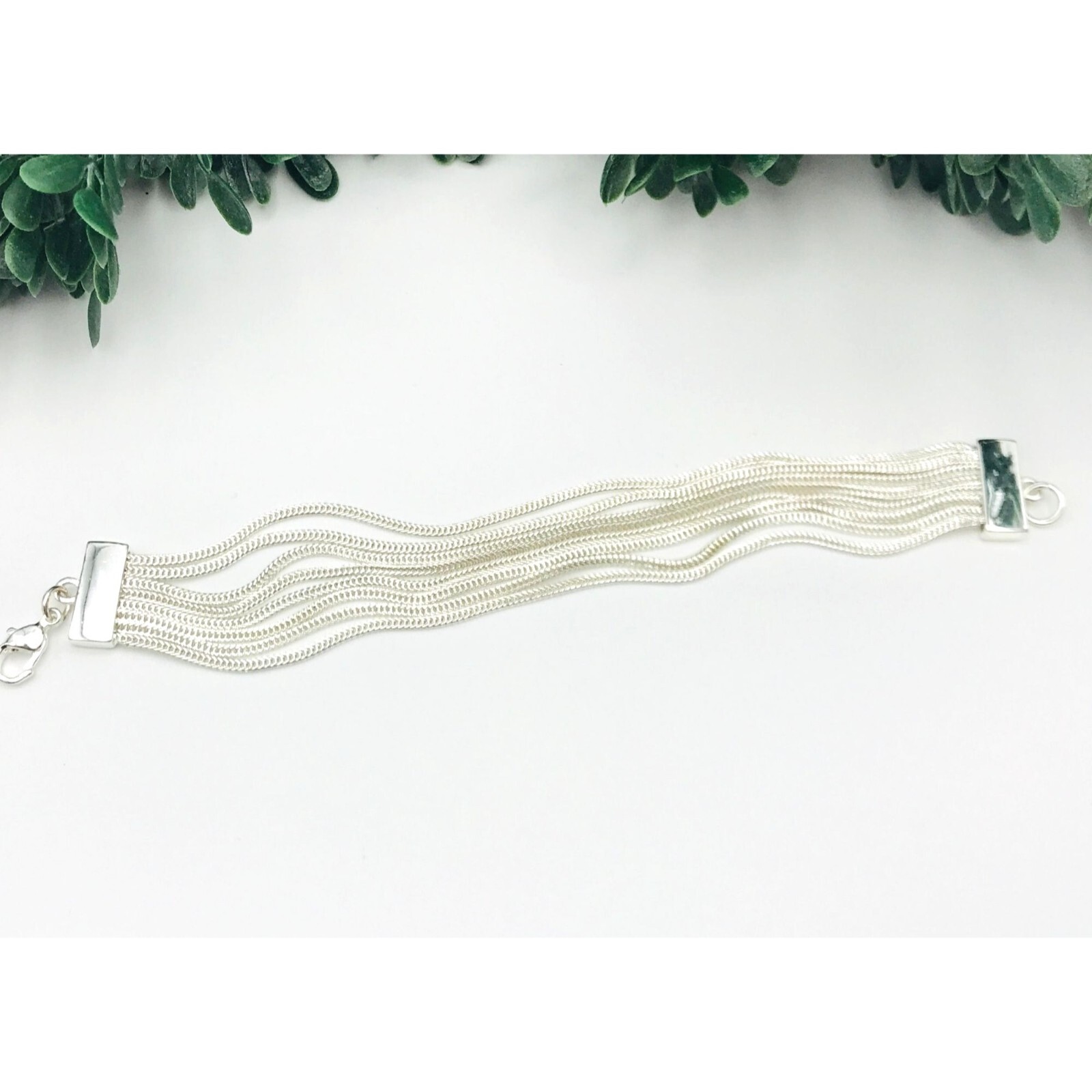 Silver-Tone 8-Strand 7-Inch Adjustable Bracelet