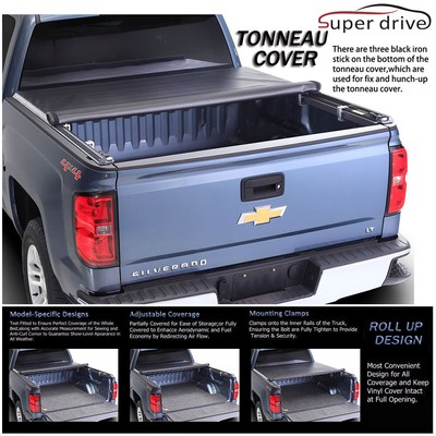 78in Bed Lock Roll Up Soft Tonneau Cover 1997 2003 Ford F 150 6 5ft