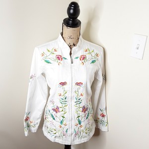 jaqueta branca bordada