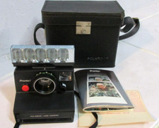 POLAROID PRONTO CAMERA w/ MANUAL  FLASHBAR  CASE WORKS 