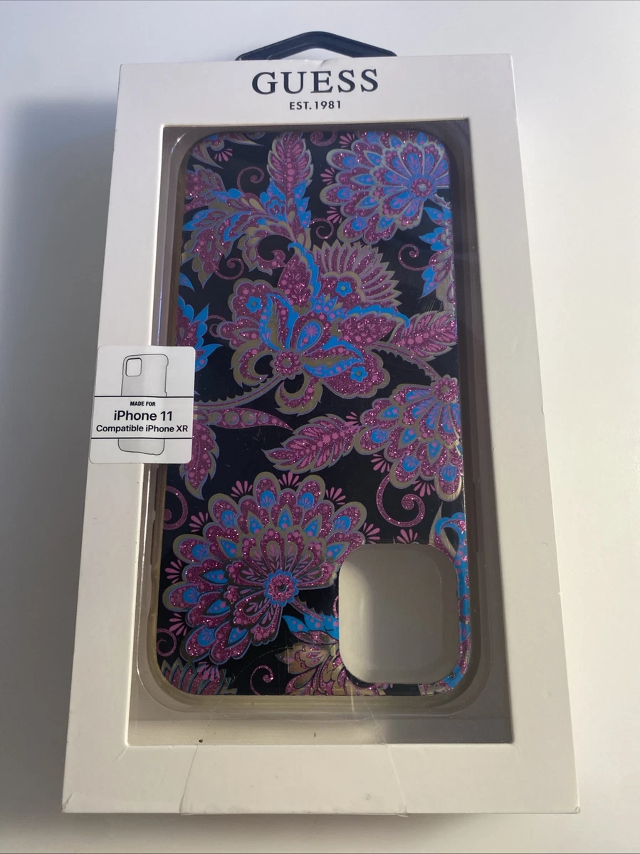 Guess Lizard Collection Custodia IPhone 11 Pro - Nero Con Logo, Bordurai Rialzati - Licenza Ufficiale