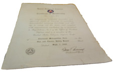 WWII USA Certificate of Membership Cincinnati Gas Electric Utility homefront 40s
