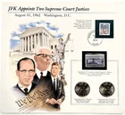 JFK Appoints Two Supreme Court Justices 2007 Half Dollar Coins & Stamps Panel