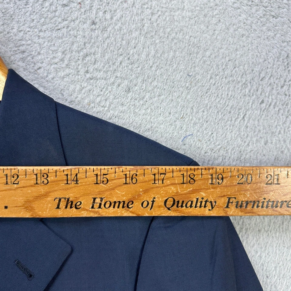 Hugo Boss Men Navy Blue 3 Piece Mohair Wool Suit Blazer Vest Pants Size 42R - Image 4 of 4