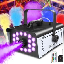 1200W Fog Machine Halloween Outdoor with 18 LED Lights 6000CFM Smoke Machine Fog