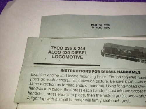 TYCO Mantua Ho Alco Century 430 Metal Handrail Kit Stanchions RAILINGS 235 & 244 - Picture 5 of 8