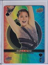 Alysa Liu 2022 Upper Deck Goodwin Champions Playing Cards 3 of Spades