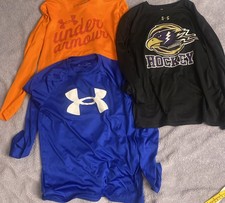 Lot 3 Long Sleeve Under Armour Shirts Youth Large Heatgear