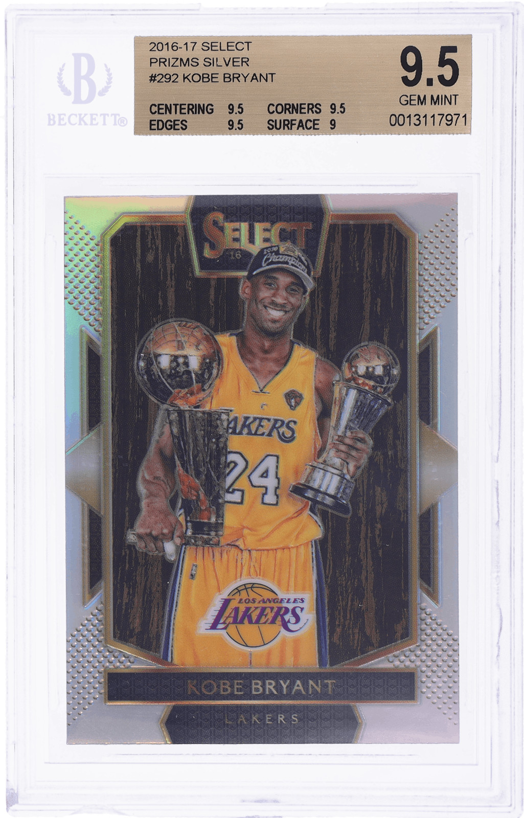 2016 Panini Select Kobe Bryant Silver Prizm #292 BGS 9.5