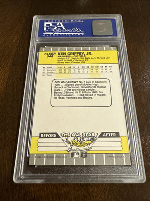 1989 Fleer - #548 Ken Griffey Jr (RC) PSA 9 Mint **RED DOT ERROR