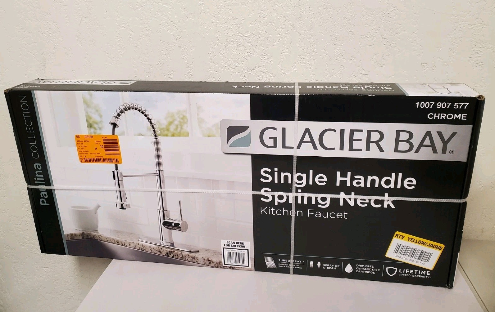 Glacier Bay Paulina 1-Handle Spring Neck Pull-Down Sprayer Kitchen Faucet Chrome