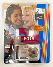 Vivitar ViviCam 8018 8.1MP High Def Digital Compact Camera Black Silver NIB NOS