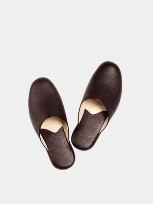 Mens leather slippers Brown Monarch - Perfect handmade gift by Saint Shalih