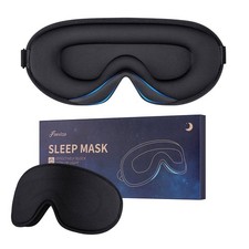 Finvizo Silk Blindfold Travel Sleep Mask Black