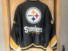 Vintage G-III  Carl Banks Pittsburgh Steelers Leather Jacket Mens XXL Leather