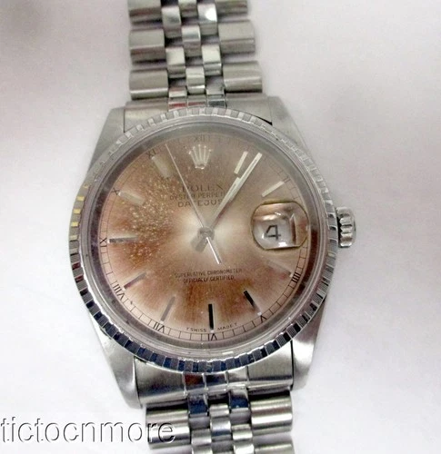 VINTAGE ROLEX OYSTER DATEJUST 31j 3135 WATCH 36MM SILVER DIAL MENS 16220 STEEL