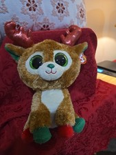 Ty Beanie Baby TINSEL the Holiday Reindeer (6 Inch) NEW MWMTs Plush Stuffed Toy