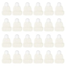 Mini Christmas Knit Hats, 24Pcs Miniature Doll Hat, Snow White