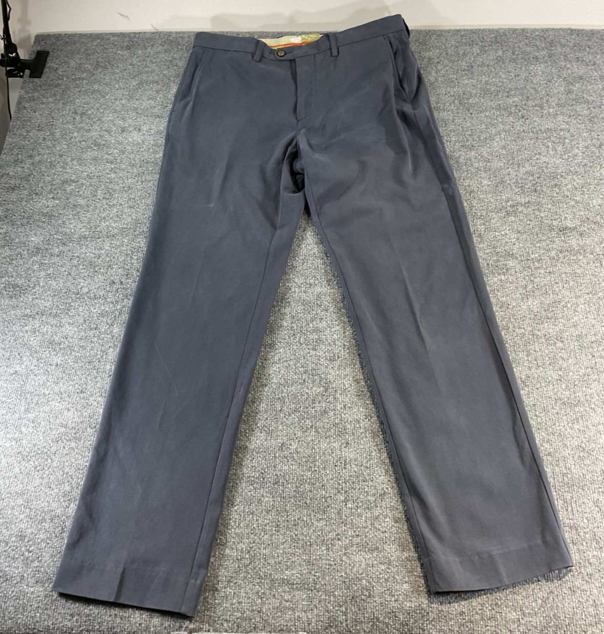 Tommy Bahama Men’s 36x34 Silk Blend Dress Pants Gray Luxury Casual Flat Front Sl