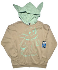 Disney Star Wars Mandalorian Grogu Zip-Up Hoodie 3-D Ears Unisex Size Large NWT