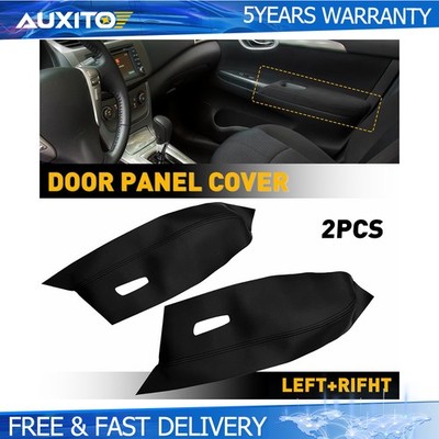 For 13-19 Nissan Sentra Synthetic Leather Armrest Door Panel Cover Black Y