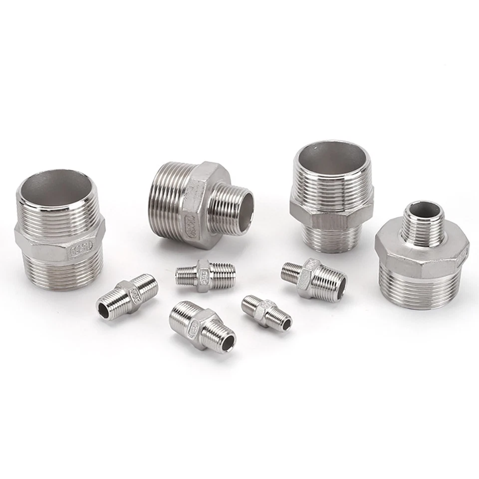 304 Stainless Steel Pipe Fittings Straight Hex Nipple Male to Male Connection - Image 4 of 4