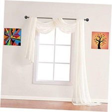 30 Feet Long Sheer Light Window Scarf. These 55"W x 360"L Pack of 1 Beige