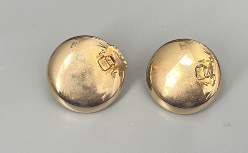 VTG Gold Tone Beaded Cluster Clip On Earrings Aurora Borealis Crystal Centers - Picture 5 of 7