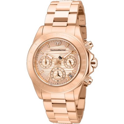 Technomarine Women's Watch Manta Ray Chronograph Rose Gold Tone Dial TM-219017