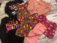 Girls Size 6, 7, 8 Sm/Med Colorful Clothing bundle Lot Of 6. Fall/Halloween
