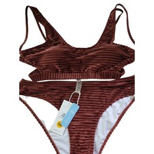 Cupshe Bikini 2 Piece Velvet Xxl Burgundy