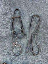 EUC Horse/full Bobby’s English Tack Figure 8 noseband bridle w/reins