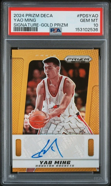Panini Prizm Deca Yao Ming Gold Prizm /10 #PDS-YAO PSA 10 Rockets 2024-25 POP 1