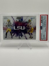 Panini 2025 Prizm Draft Picks Color Blast Duals #17 Daniels Burrow PSA 10 LSU