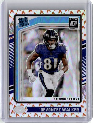 2024 Donruss Optic Rated Rookie Fire Emoji Devontez Walker Rookie Baltimore