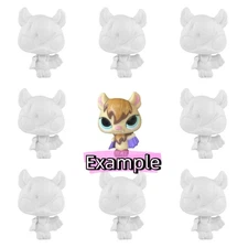 5X Bat White Base Mold Mini Custom DIY LPS Pet Toy for Kid Painting  Toy Gift