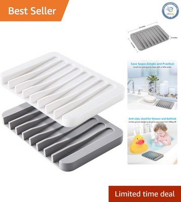 Elegant Self-Draining Soap Dish - Versatile Silicone Holder for Easy Cleaning