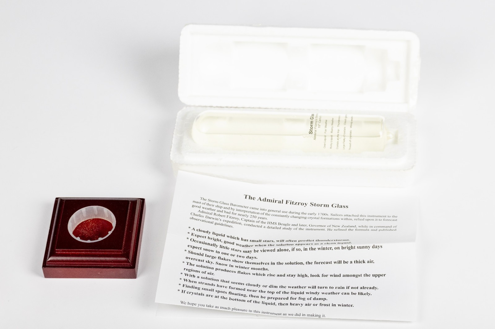 Admiral Fitzroy Storm Glass Weather Predictor Barometer 7"