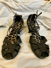 Elegance Dance Shoes   Black Leather, Size 7.5, 2.5  Heel, Suede Sole