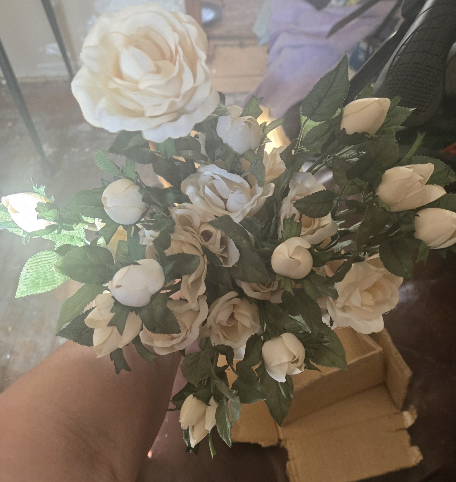 Gorgeous Faux White Roses For Wedding Or Home Decor
