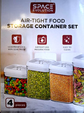 Airtight Food Storage Containers 4 Piece Set BPA Free Stackable Pantry Organizer