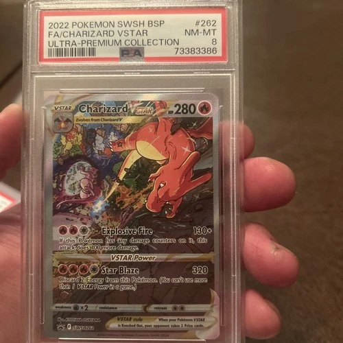 Pokémon TCG Charizard VSTAR SWSH262 Full Art Black Star Promo PSA 8