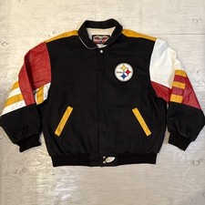 Vintage 90s NFL Jeff Hamilton Pittsburgh Steelers Varsity Football Jacket Sz L