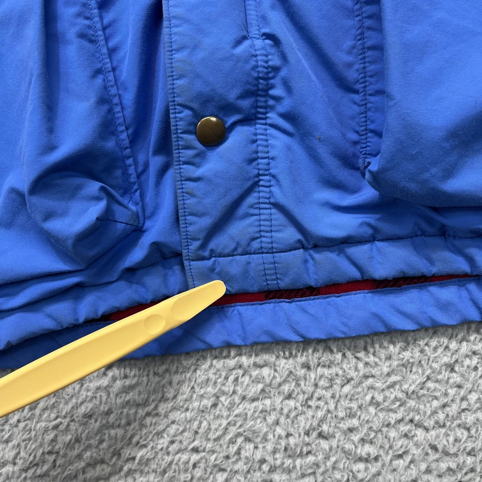 Chaqueta Woolrich Para Mujer XL Azul Con Capucha Tareas Búfalo Cuadros Lana Forrada Hecha en EE. UU. Foto 2 de 4