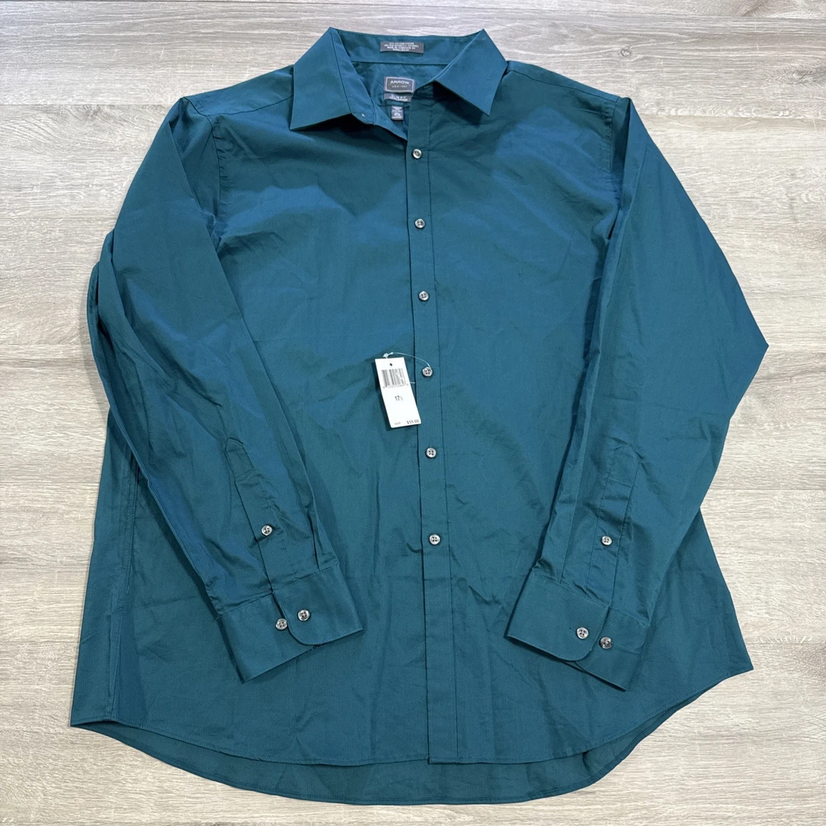 slim fit dress slacks Arrow Medium Blue Short Sleeve Dress Shirt – Johnson's Hub Kewanee main image 1
