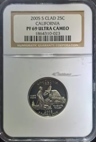 2005-S Clad 25C California State Quarter NGC PF69 Ultra Cameo