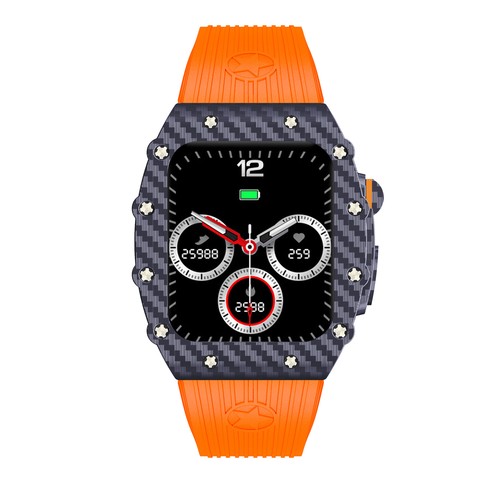 For Apple Watch 44mm 45mm MOD Kit Stainless Steel Case +Rubber Silicone Strap - Zdjęcie 2 z 28