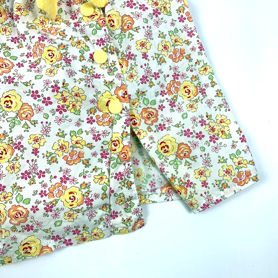 Vestido Bebé George UK Limited Floral 24M 100% Algodón Amarillo Naranja Rosa Lazo VER Foto 2 de 4