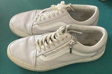 Vans Old Skool Shoes Size 5.5 Men 7 Women. Lavender Zipper Sides Good Condition