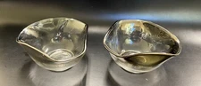2 Dorothy Thorpe Style Silver Fade Ombré Triangle Dip Bowls Mid Century Modern